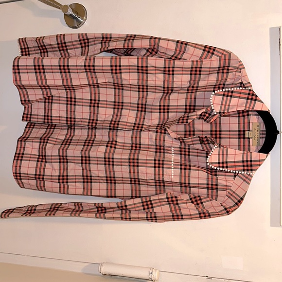 Pink Burberry button up shirt - Picture 1 of 3
